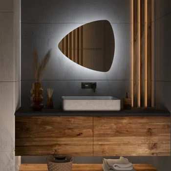 Zrcadlo DARAMIO Atypické zrcadlo s LED osvětlením G12 90x82,5 cm