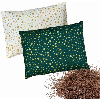 Polštář Nahřívací polštářek pohankový 20 x 15 - vánoční Vzor: smetanová zlaté hvězdičky, Dárkové balení: ne