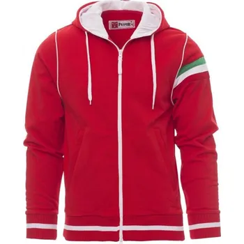 Pánská mikina Payperwear Sportovní pánská mikina Nevada s italskou trikolórou na průramku Barva: červená - bílá, Velikost: XXL