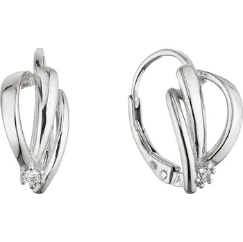Šperk EVOLUTION GROUP CZ Stříbrné proplétané náušnice se zirkonem - 11669.1