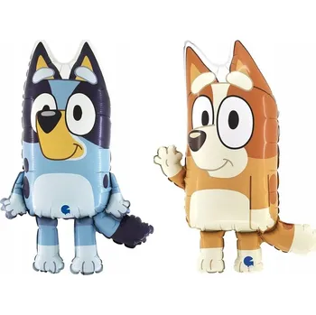 Balónek Sada fóliových balónků Bluey a Bingo s licencí, 91 cm