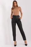Černé společenské kalhoty s rovnými nohavicemi -LK-SP-509480.35P-black Velikost: M