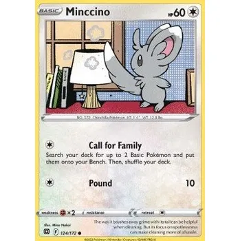 Karetní hra Pokémon BRS 124/172 Minccino - Brilliant Stars Stav: Near Mint, Verze: REVERSE HOLO