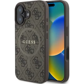 Telefonní příslušenství Guess PU Leather 4G Colored Ring MagSafe Zadní Kryt pro iPhone 16 Plus Brown Guess PU Leather 4G Colored Ring MagSafe zadní kryt je dokonalý doplněk pro váš telefon i váš outfit, který kombinuje funk