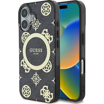 Pouzdro na mobilní telefon Guess IML 4G Peony MagSafe Zadní Kryt pro iPhone 16 Black Guess IML 4G Peony MagSafe zadní kryt na telefon je skvělým doplňkem pro všechny milovníky stylu a praktičnosti. Tento kryt je vyroben z komb