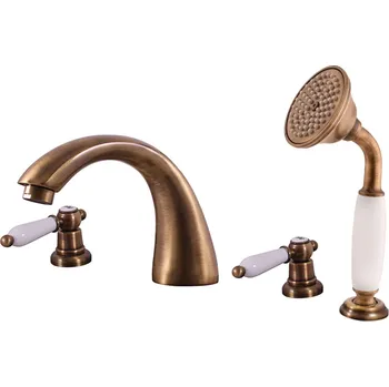 Vodovodní baterie MORAVA RETRO - Vanová baterie 4-otvorová, Stará mosaz (Bronz), 1/2" (MK569.5SSM) RAV Slezák