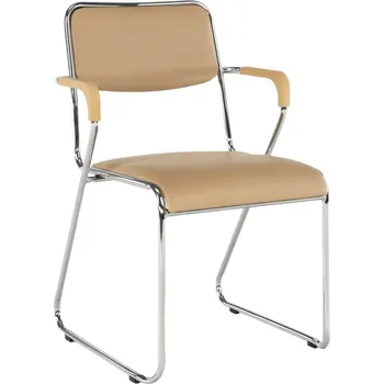 Jídelní židle Zasedací stolička, hnědá ekokůže, DERYA