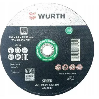 Řezný kotouč Řezný kotouč na ocel Wurth 230 x 22,2 mm