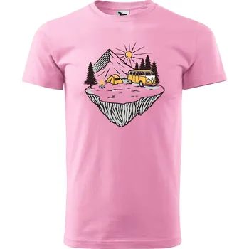 Pánské tričko DOBRÝ TRIKO Pánské tričko s potiskem Klídek v přírodě Velikost: M, Barva: Růžová