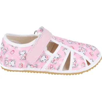 Dívčí bačkory Jonap papučky Home new - růžové kočka 35