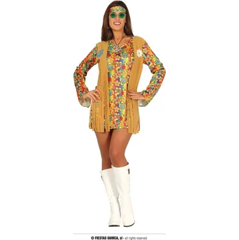Karnevalový kostým Fiestas Guirca Dámský kostým HIPPIE na karneval - velikost S 36/38