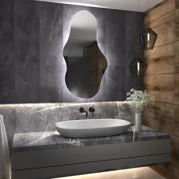 Zrcadlo DARAMIO Atypické zrcadlo s LED osvětlením G1 100x190 cm