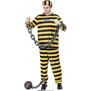 Karnevalový kostým Fiestas Guirca Vězeň pruhovaný žlutý - velikost M - 48/50