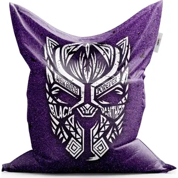 Sedací pytel Sablio Sedací vak Classic BLACK PANTHER wakanda forever Bílý - 150x100 cm
