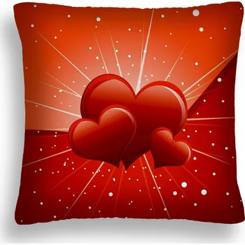 Polštář POLŠTÁŘ VALENTÝN LOVE-15 SRDÍČEK DÁREK 60x60