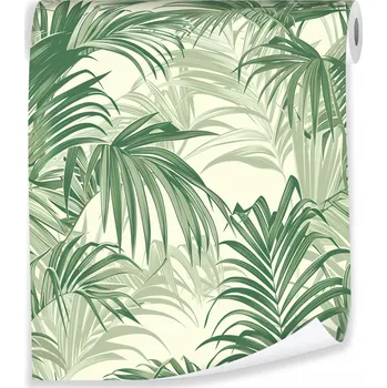 Tapeta TAPETA ZELENÉ LISTY NA VLIESU NA ZEĎ DO OBÝVACÍHO POKOJE LOŽNICE VLIESOVÉ TAPETY NA ZEĎ