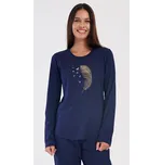 Vienetta Dámské pyžamo dlouhé Peří: tmavě modrá 4XL