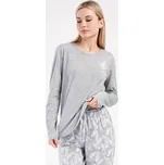 Vienetta Dámské pyžamo dlouhé Peříčko: šedá XXL