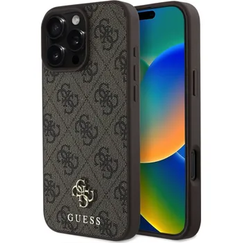 Telefonní příslušenství Guess PU 4G Small Metal Logo MagSafe Zadní Kryt pro iPhone 16 Pro Brown Prémiový zadní kryt Guess PU 4G Small Metal Logo Magafe se vyznačuje elegantním, charakteristickým 4G vzorem, doplněným o logo