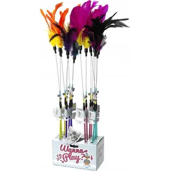 Hračka pro kočku Hračka cat Vábnička s peřím Rosie 60 cm EBI (1 ks)