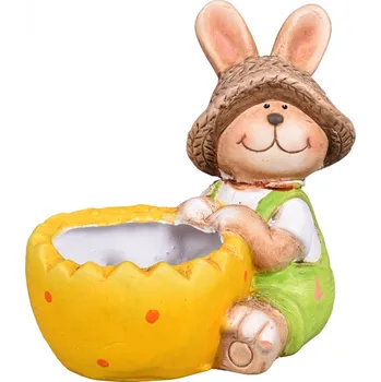 Velikonoční dekorace Nohel Garden Zajíc velikonoční se skořápkou terakotový 13x10x12cm