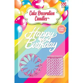 Karnevalový kostým Widmann Dortové svíčky s držáčky růžové