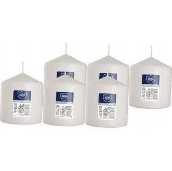 Svíčka Tradiční parafinová svíčka Bez vůně Bispol 6 ks