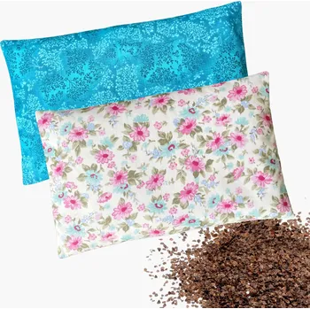 Polštář Nahřívací polštářek pohankový 27 x 17 - květinový Vzor: zelený trojlístek na bílé, Dárkové balení: ne