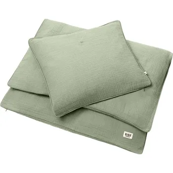 Povlečení Bibs Mušelínové povlečení z BIO bavlny Sage 70 x 100, 40 x 45 cm zipový uzávěr