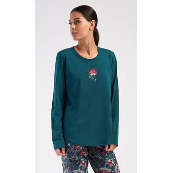 Dámské pyžamo Vienetta Dámské pyžamo dlouhé Jasmína: petrolejová XXL