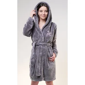 Dámský župan Vienetta Dámský župan krátký s kapucí Monika: šedá M