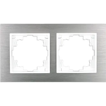 vypínač Elhard Dvojrámeček Vera Aluminium, stříbrný