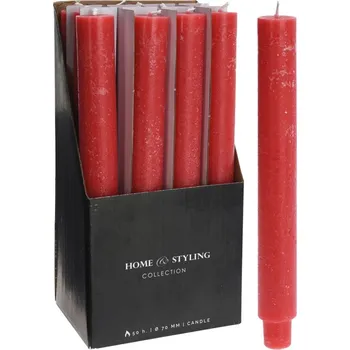 Svíčka Rustikální 30x250mm dlouhá, červená