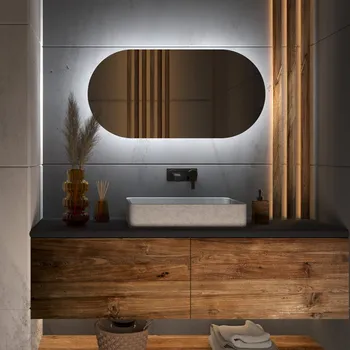 Zrcadlo DARAMIO Atypické zrcadlo s LED osvětlením G4 120x50 cm