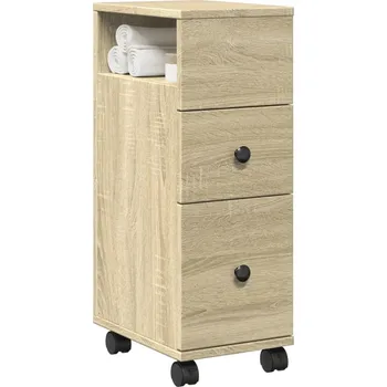 Koupelnový nábytek vidaXL Úzká koupelnová skříňka na kolečkách kompozitní dřevo [855236] Barva: dub sonoma