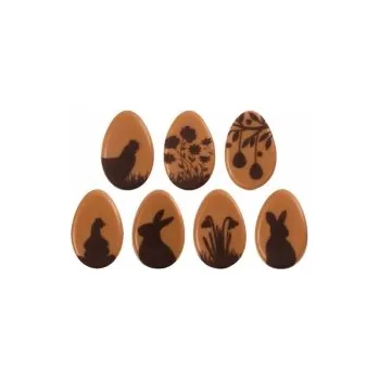 Cukrovinka Čokoládová dekorace - Vajíčka se zajíčky (karamelová čokoláda) /14 kusů