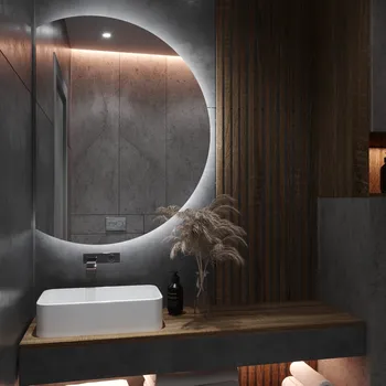 Zrcadlo DARAMIO Kulaté zrcadlo s LED osvětlením E6 40x50 cm