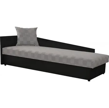 Postel Válenda s úložným prostorem, levé provedení, látka černá + látka vzor, JUDIT