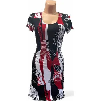 Dámské šaty Šaty LISTY 38,40, Barva Červená, Velikost M 38 , Materiál 96% Viskoza 4% Lycra