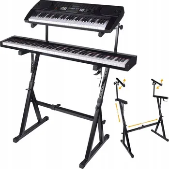 Hudební nástroj Stojan na keyboard, klávesy, piano, varhany – dvojitý, nastavitelný