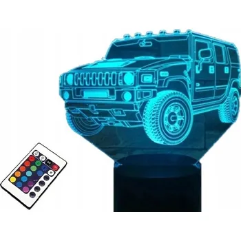 Lampička LAMPKA na SKLE Hummer H216 3D LED RGB + DÁLKOVÝ OVLADAČ 16 BAREV
