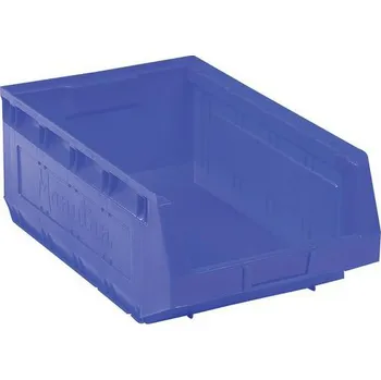 Úložný box Plastový box 19 x 30,3 x 48,5 cm, modrý - Manutan Expert + Prodloužená záruka na 10 let