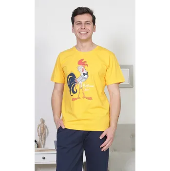Pánské pyžamo Gazzaz Pánské pyžamo kapri Kohout: žlutá S