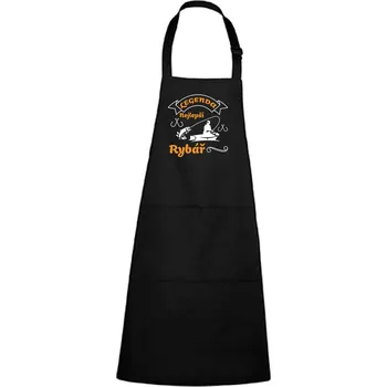 Kuchyňská zástěra DOBRÝ TRIKO Zástěra s potiskem Legenda rybář Barva: Černá
