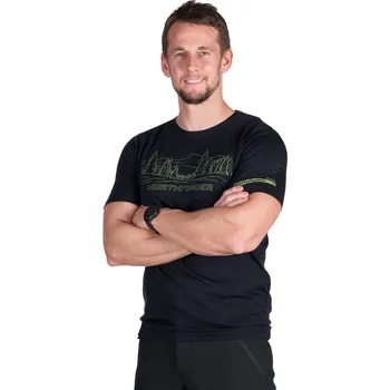 Northfinder Pánské outdoorové merino triko OLEK, černá, M