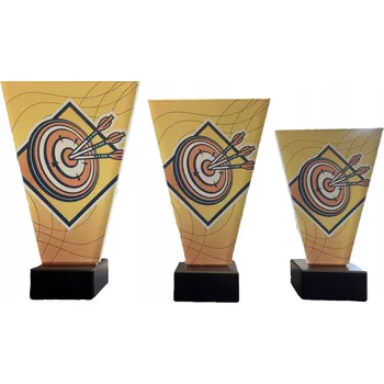 Šipka Šipky Darts Darterskie trofeje skleněné sada 3 kusů 22, 17, 15 cm + popis
