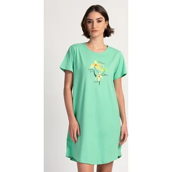 Vienetta Dámská noční košile s krátkým rukávem Paula: zelená M