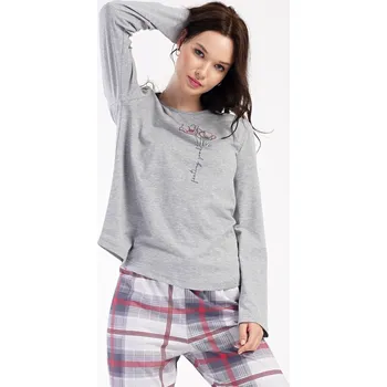 Dámské pyžamo Vienetta Dámské pyžamo dlouhé Brigitte: šedá 2XL