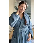 Vienetta Dámský župan dlouhý s kapucí Klára: modrošedá XL