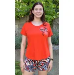 Vienetta Dámské pyžamo šortky Motýli: červená XL